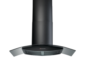 BLACK STAINLESS STEEL WITH GLASS CHIMNEY HOOD MOD.KV737B90