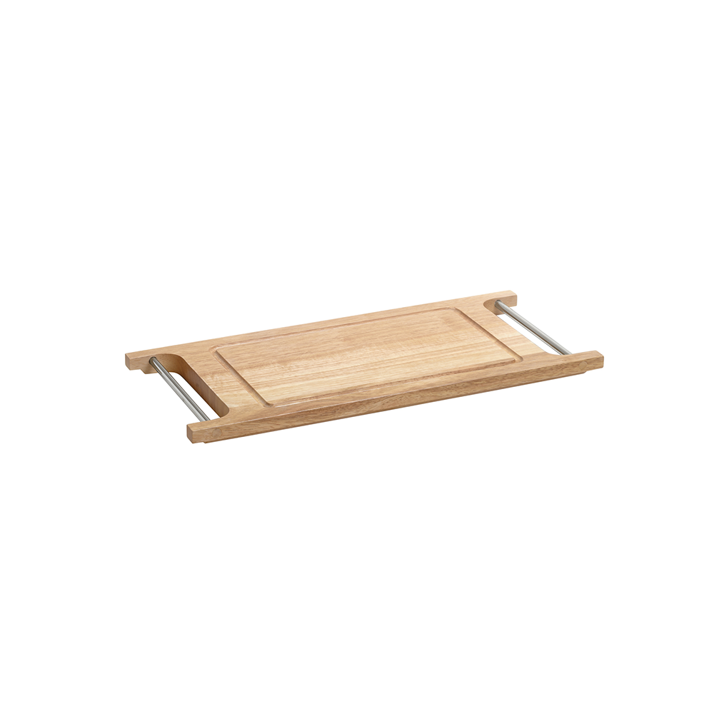 เขียงไม้ยางพารา MEX SUMO Chopping Board พร้อมราวยกสเตนเลส